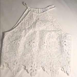 Lucy Paris Floral Lace Halter Tank Top